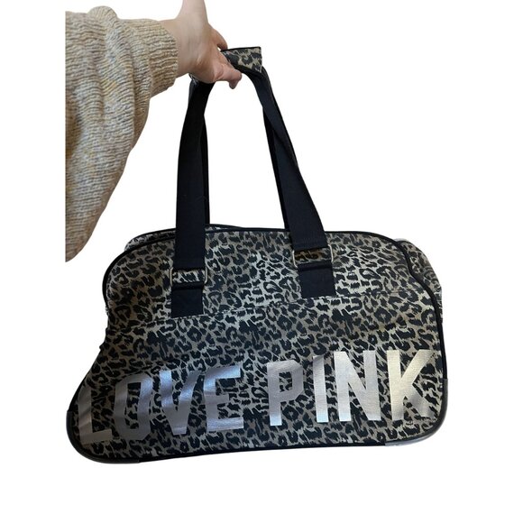 Victorias Secret PINK Leopard Print Rolling Suitcase Adjustable Handle - Picture 7 of 12